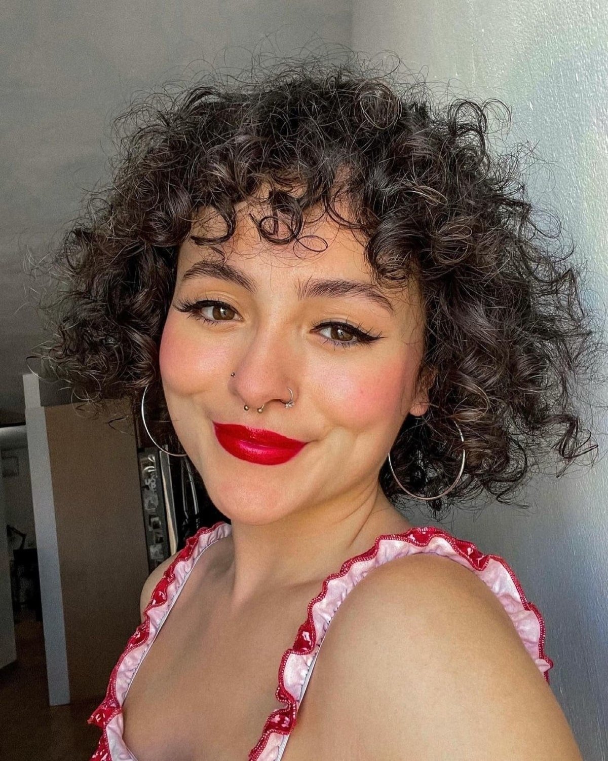 91 Best Ways to Pair Curly Hair with Bangs