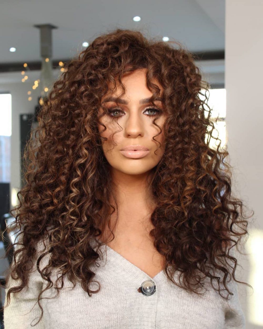 91 Best Ways to Pair Curly Hair with Bangs