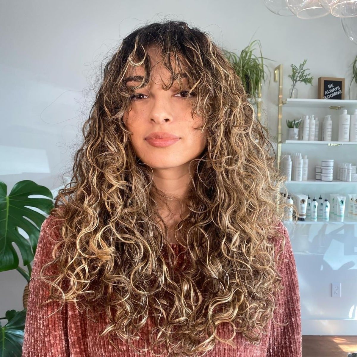 91 Best Ways to Pair Curly Hair with Bangs