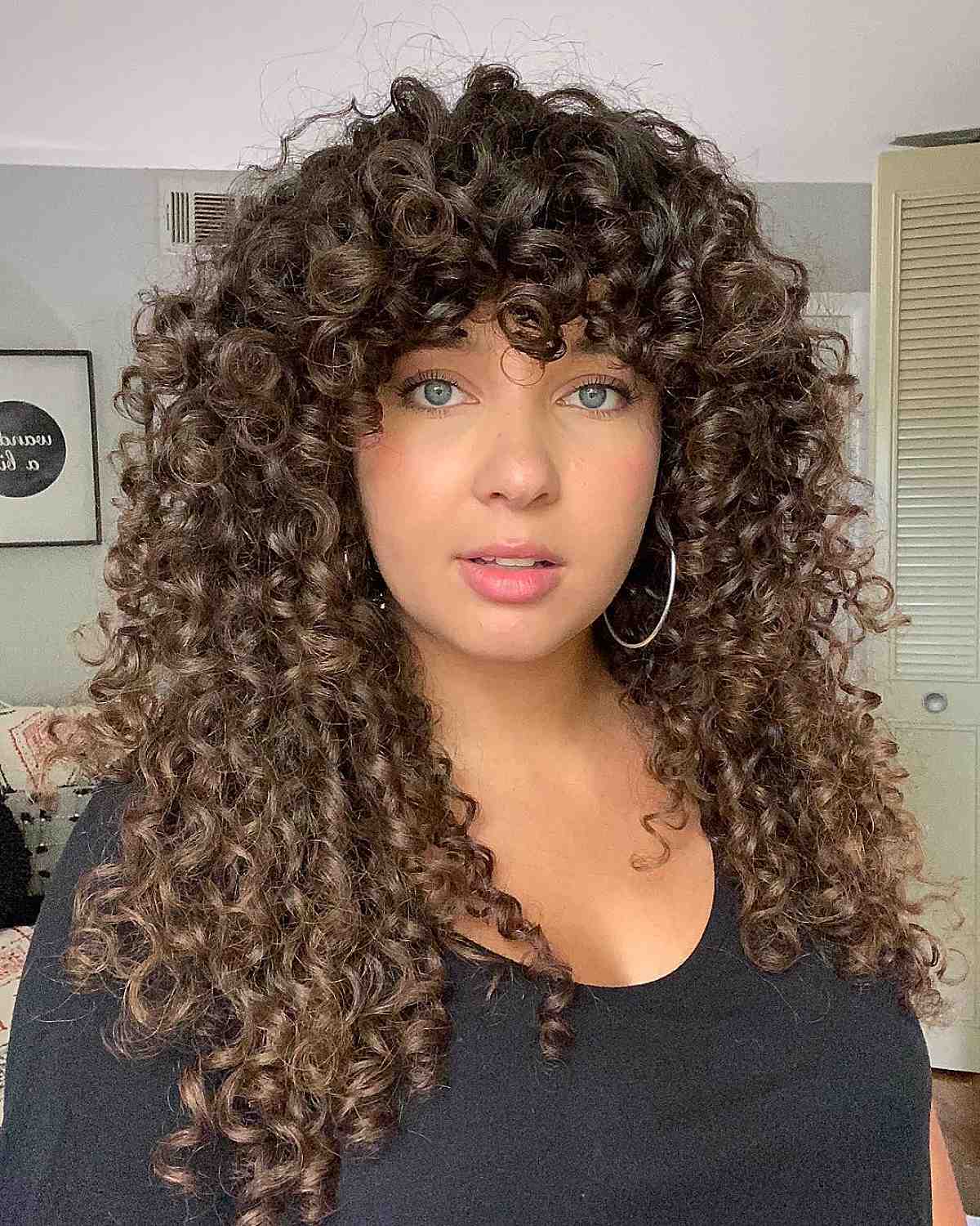 91 Best Ways to Pair Curly Hair with Bangs