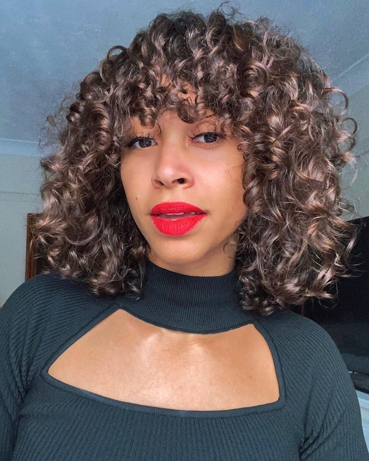 91 Best Ways to Pair Curly Hair with Bangs