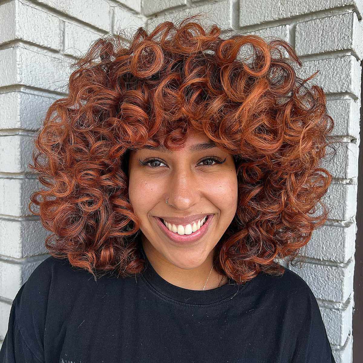 91 Best Ways to Pair Curly Hair with Bangs