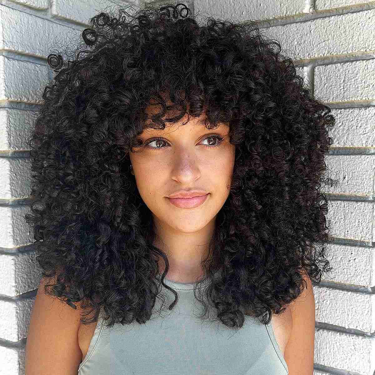 91 Best Ways to Pair Curly Hair with Bangs