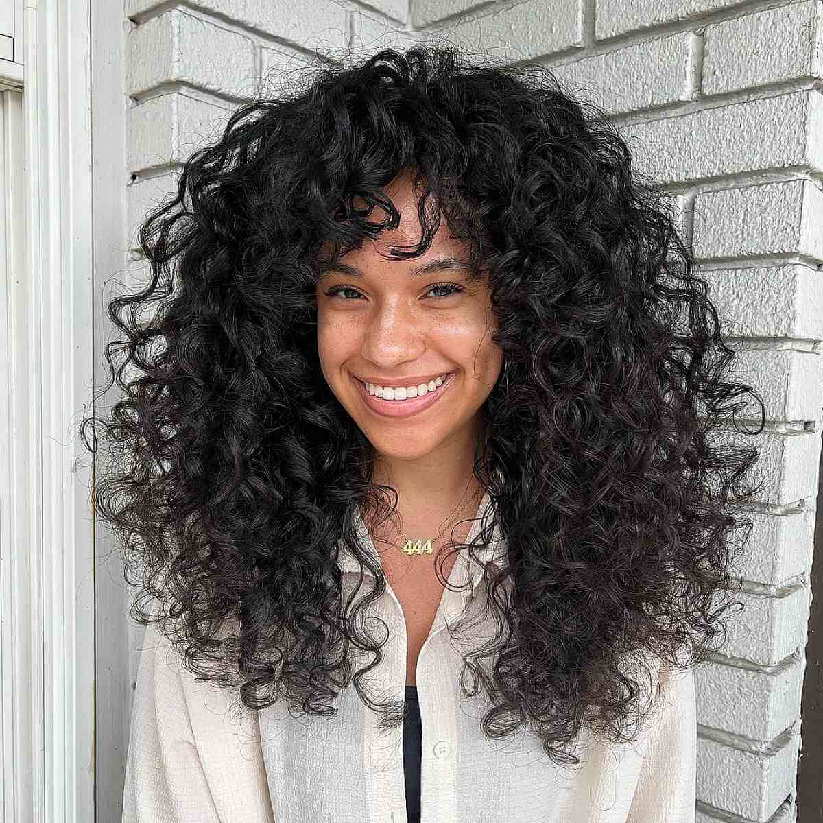 91 Best Ways to Pair Curly Hair with Bangs