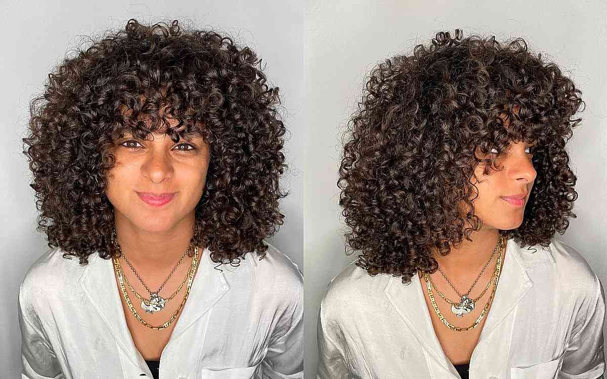 91 Best Ways to Pair Curly Hair with Bangs