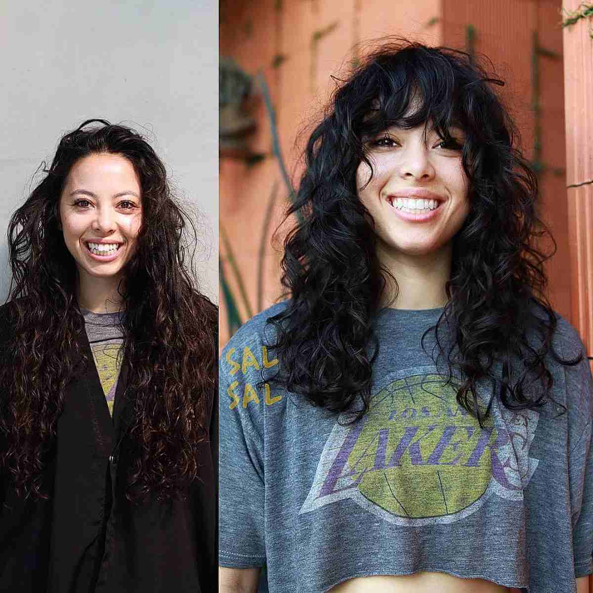 91 Best Ways to Pair Curly Hair with Bangs