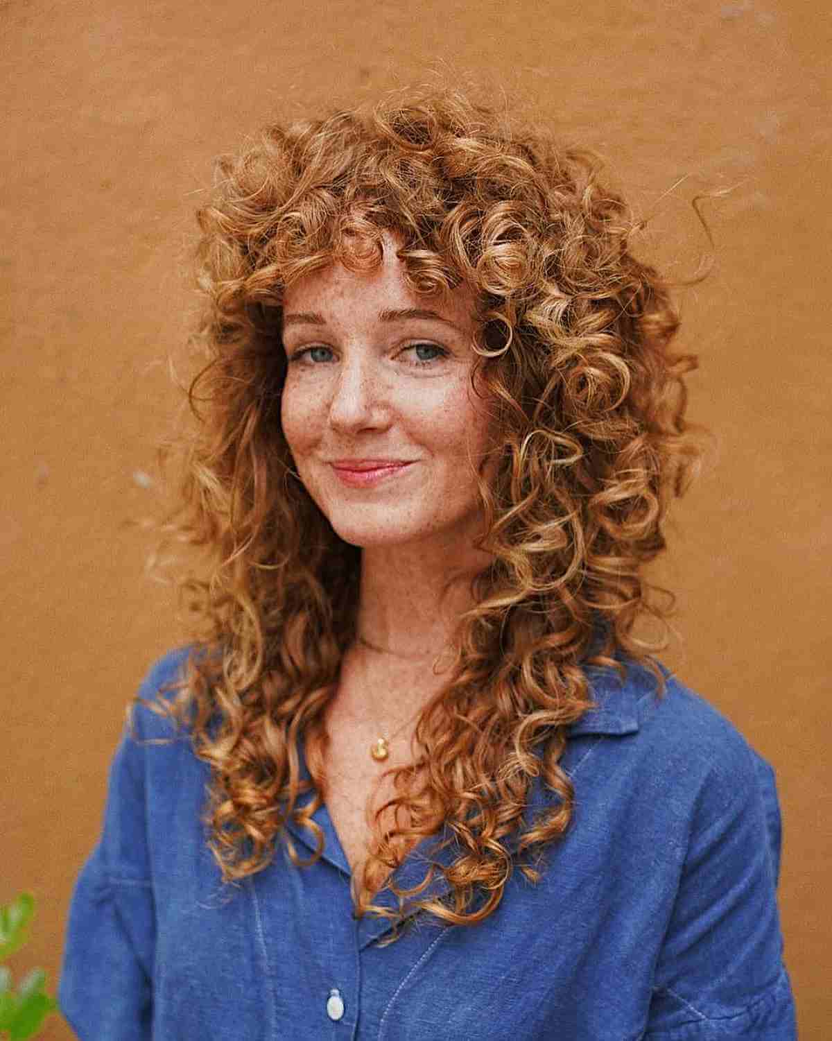 91 Best Ways to Pair Curly Hair with Bangs
