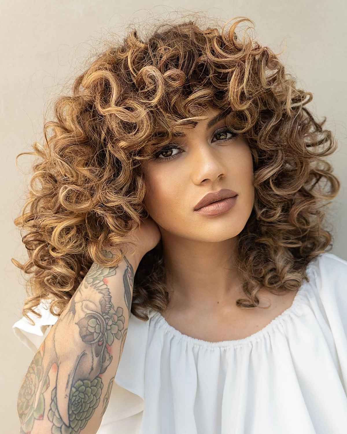 91 Best Ways to Pair Curly Hair with Bangs