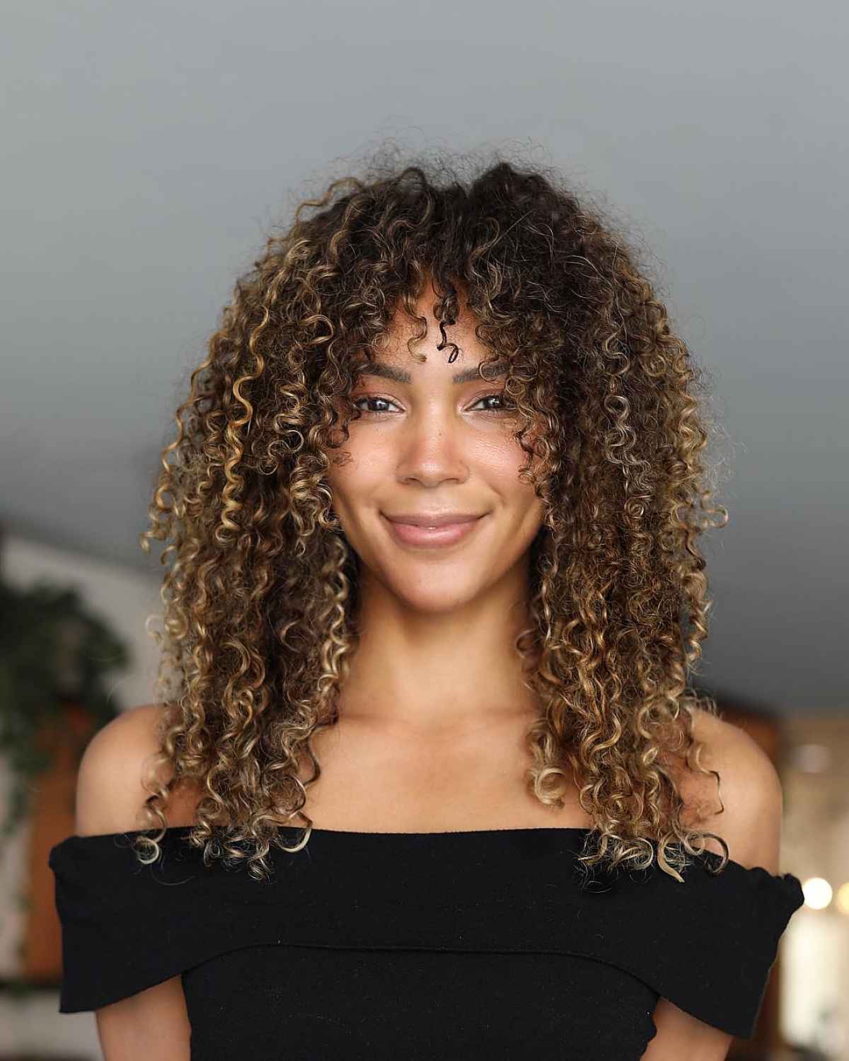 91 Best Ways to Pair Curly Hair with Bangs