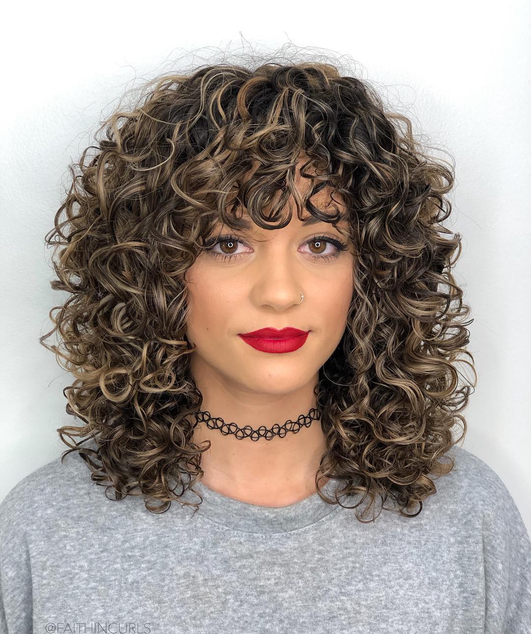 91 Best Ways to Pair Curly Hair with Bangs