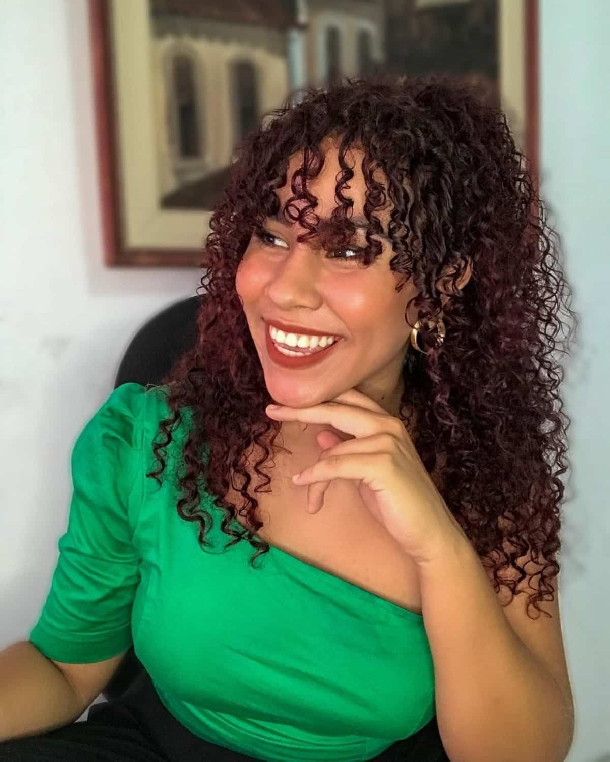 91 Best Ways to Pair Curly Hair with Bangs