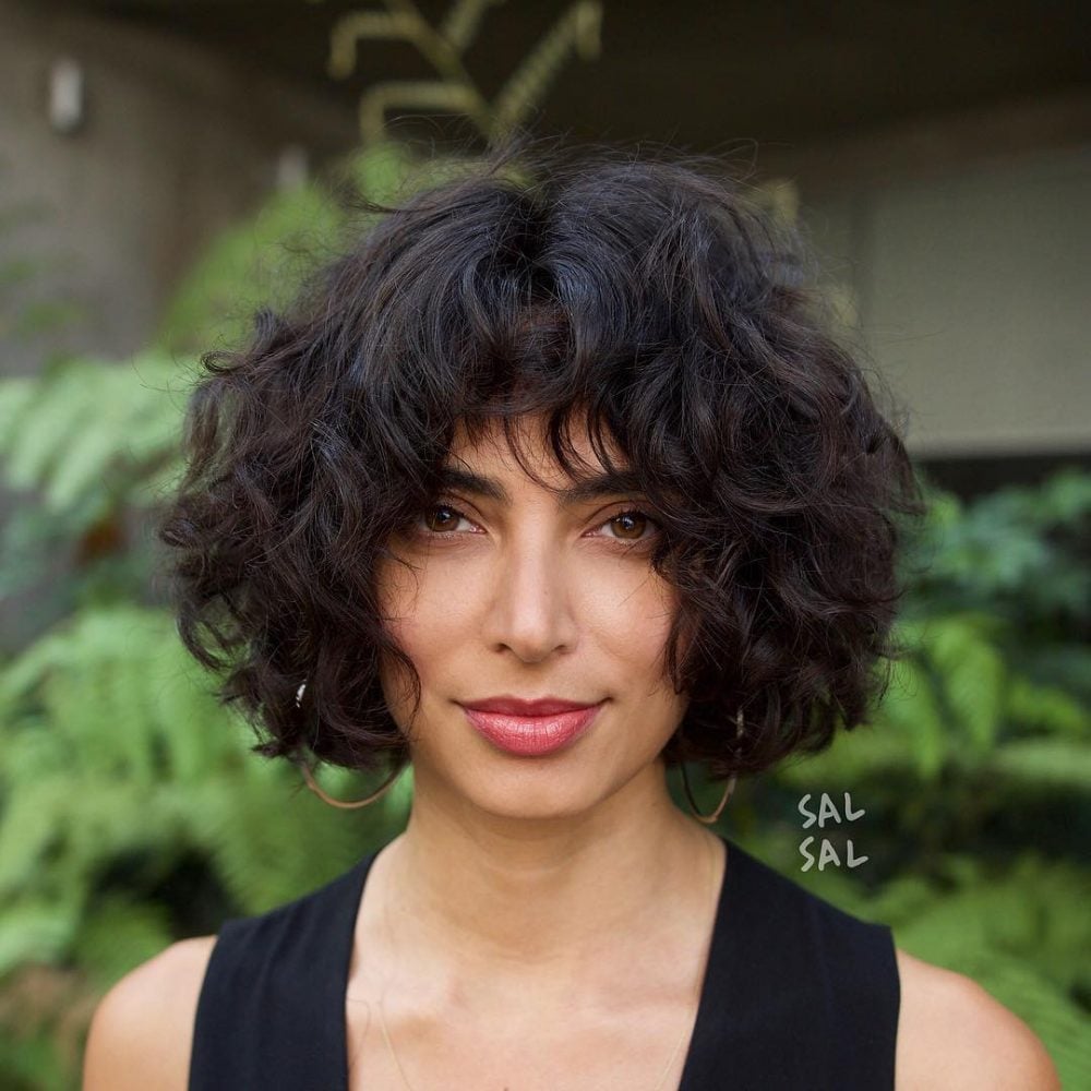 91 Best Ways to Pair Curly Hair with Bangs