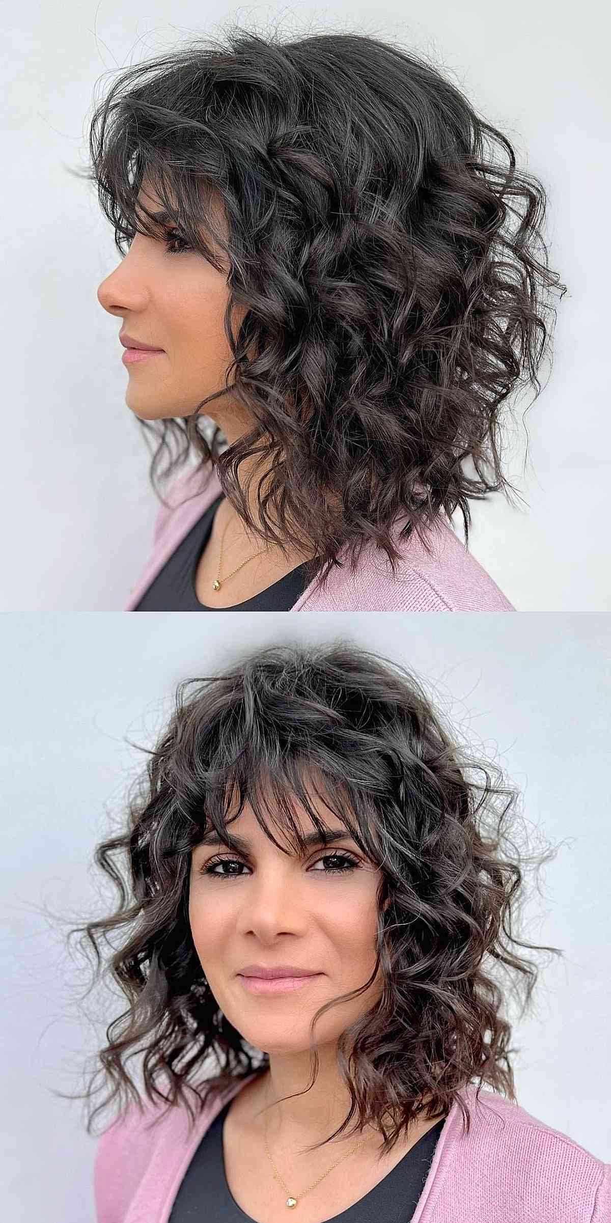 91 Best Ways to Pair Curly Hair with Bangs