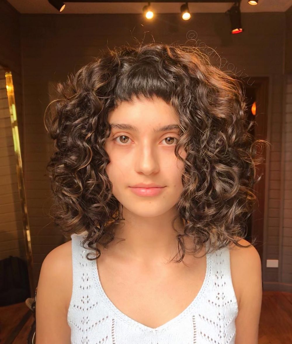 91 Best Ways to Pair Curly Hair with Bangs