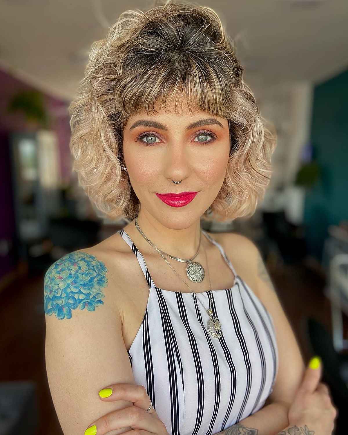 91 Best Ways to Pair Curly Hair with Bangs