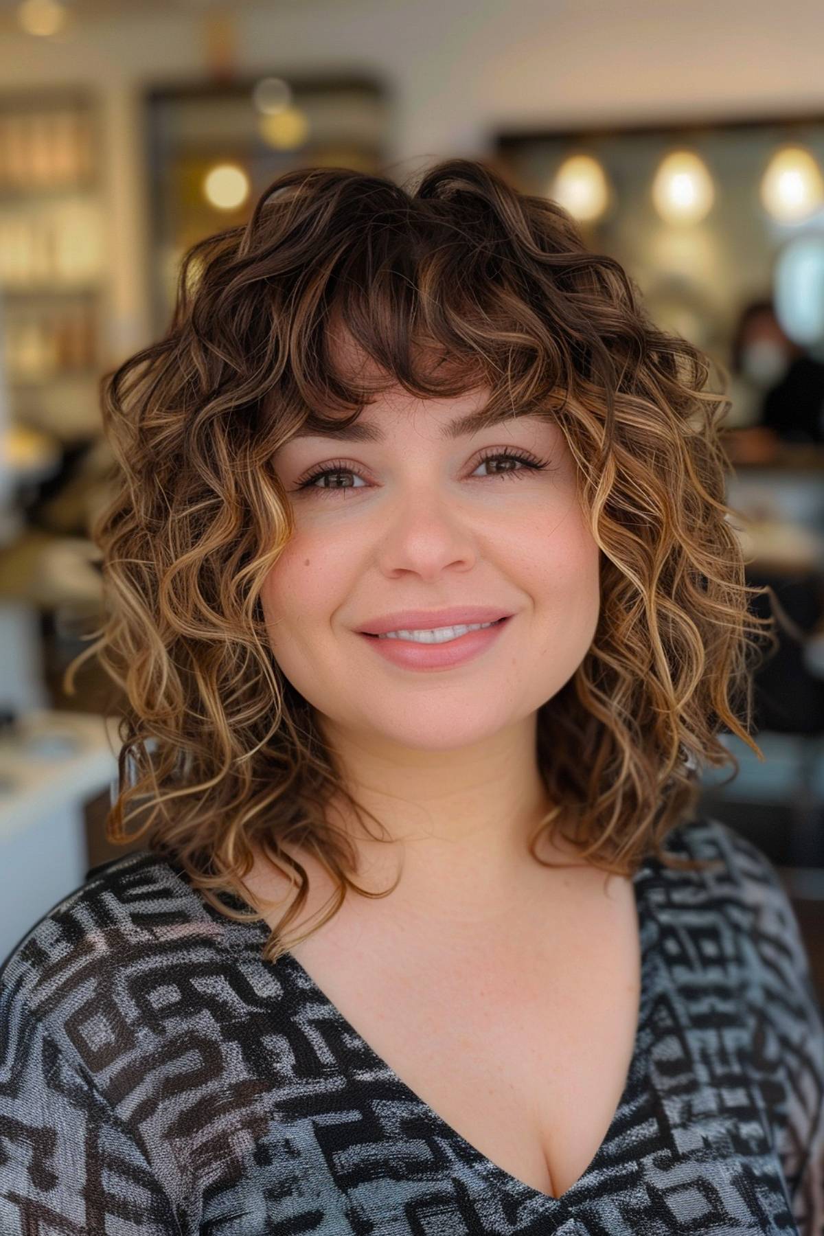 15+ Stunning Curly Hairstyles for Round Faces in 2025
