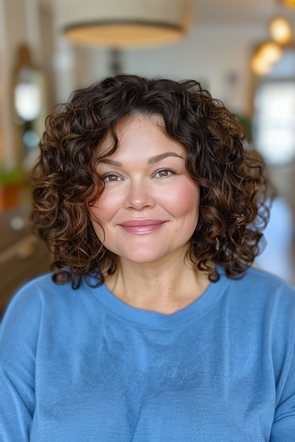 15+ Stunning Curly Hairstyles for Round Faces in 2025