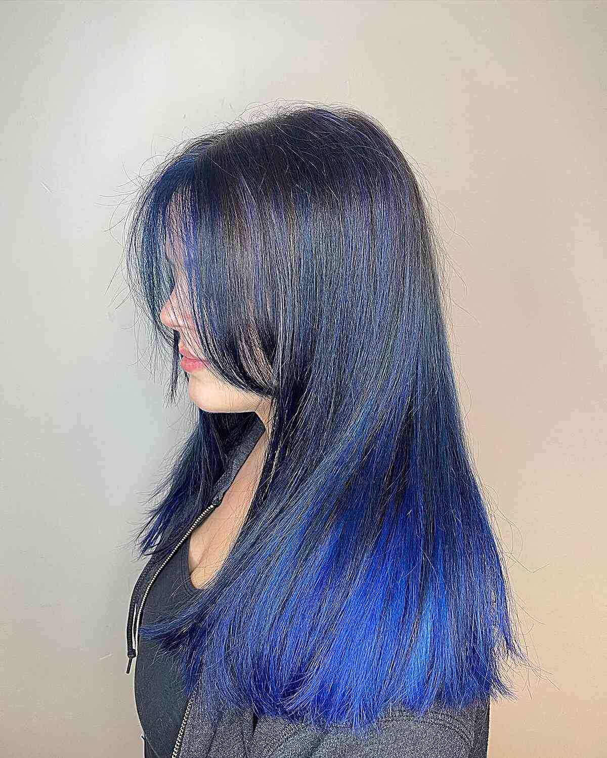 34 Jaw-Dropping Blue Balayage Hair Color Ideas