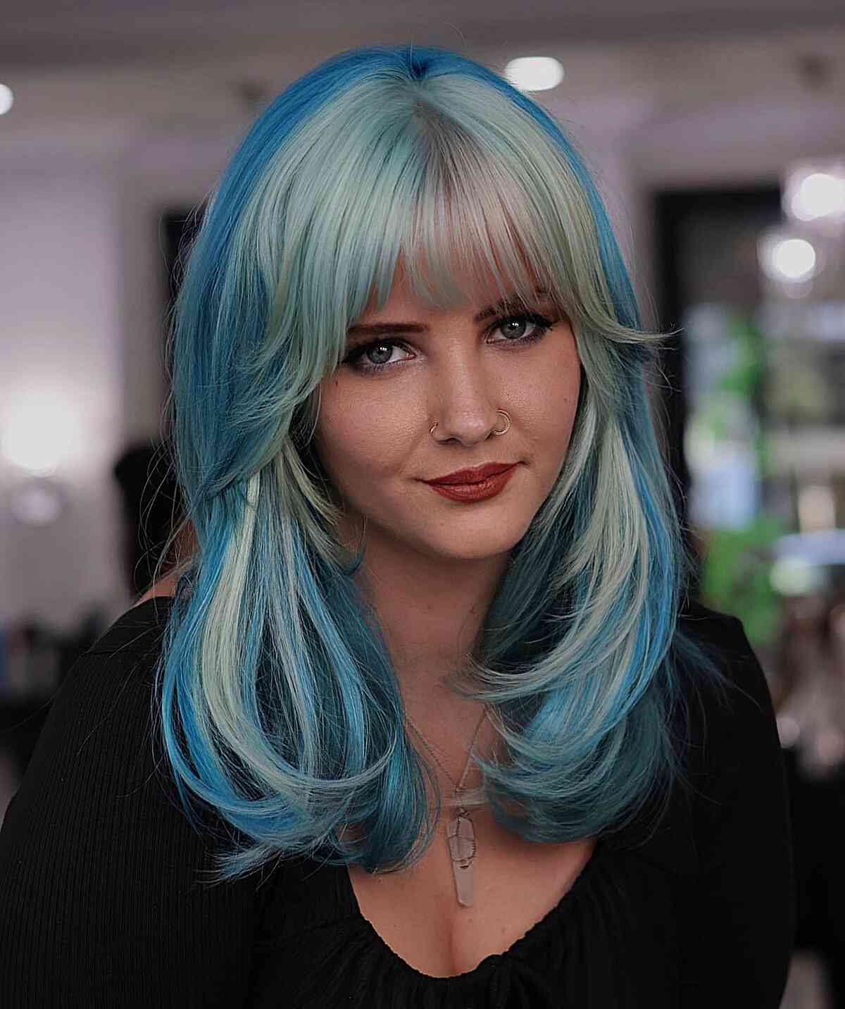 34 Jaw-Dropping Blue Balayage Hair Color Ideas