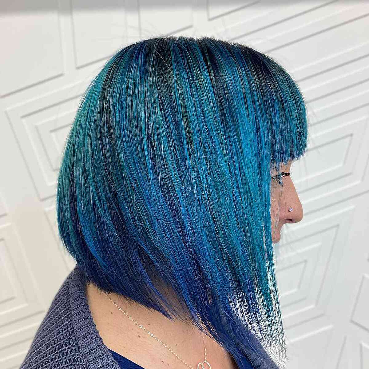34 Jaw-Dropping Blue Balayage Hair Color Ideas