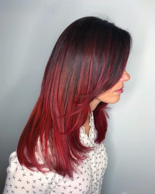 32 Blazing Hot Red Ombre Hair Color Ideas in 2025