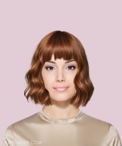Wavy Bob with Bangs