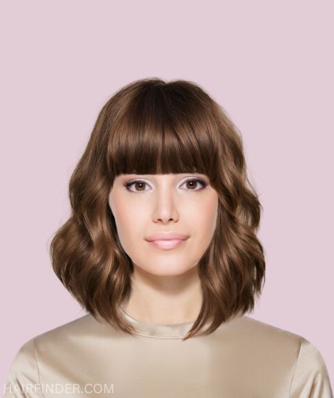 Modern Lob with Full Bangs