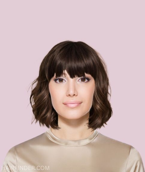 Chic Lob with a Bold Fringe